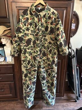 1970’s Key Imperial Sz XL Camouflage Coverall - Frogskin Camo